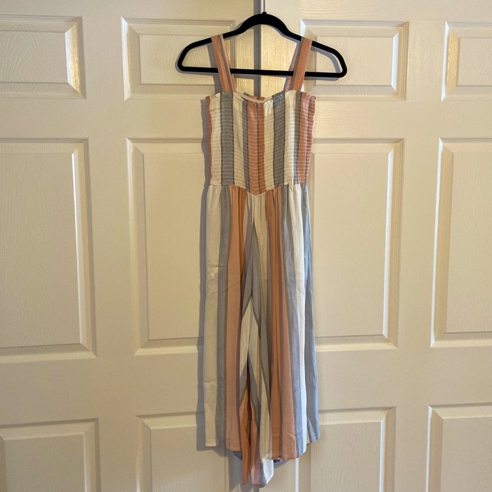 Striped sleeveless jumpsuit